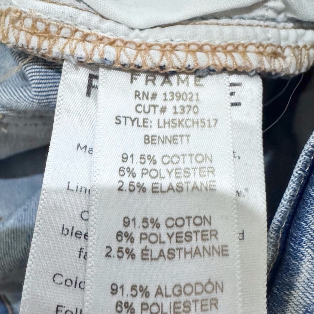 Frame Denim Le High Skinny Cascade Hem Bennett Size 28 - Picture 9 of 11